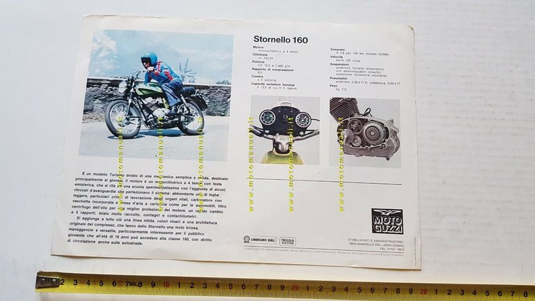 MOTO GUZZI Stornello 160 depliant originale brochure