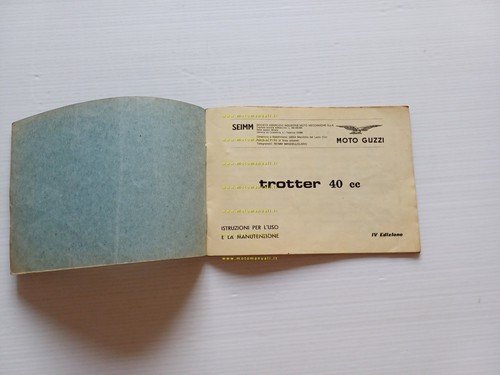 Moto Guzzi TROTTER 40 IV ed. 1969 manuale uso manutenzione …