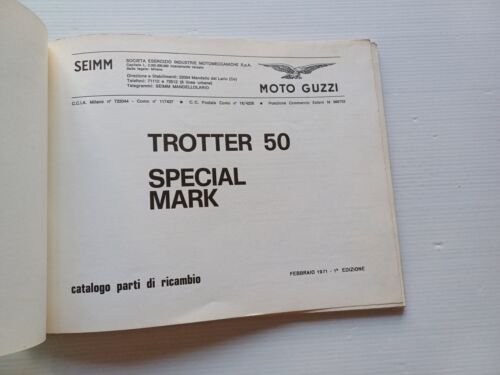 Moto Guzzi Trotter 50 Mark-Special 1971 catalogo ricambi ORIGINALE