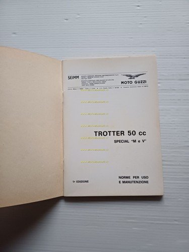 Moto Guzzi TROTTER 50 SPECIAL M - V 1970 manuale …
