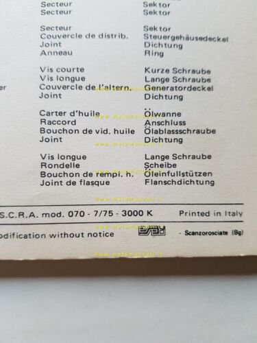 Moto Guzzi V 1000 I-Convert 1975 catalogo ricambi originale spare …