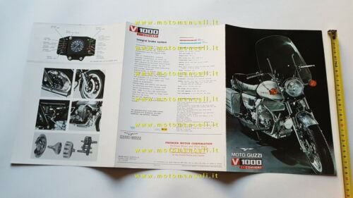 MOTO GUZZI V 1000 I-Convert 1975 depliant originale ENGLISH brochure