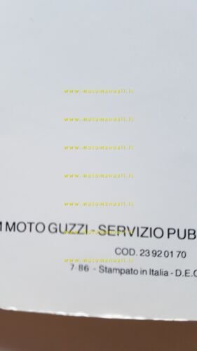 Moto Guzzi V 35 - V 65 1986 Varianti Manuale …