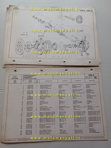 Moto Guzzi V 35 II VARIANTI catalogo ricambi originale