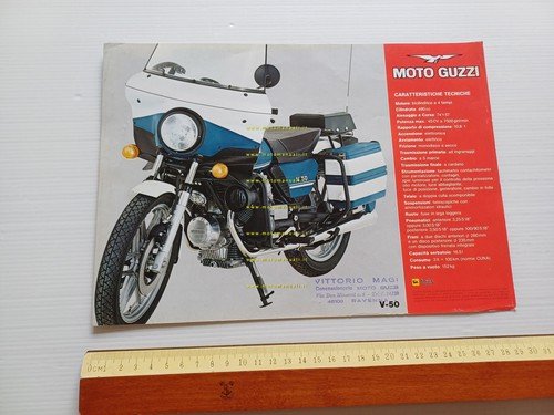 MOTO GUZZI V 50 Polizia depliant originale italiano