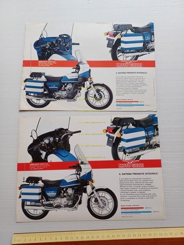 MOTO GUZZI V 50 Polizia lotto 2 depliant originali diversi