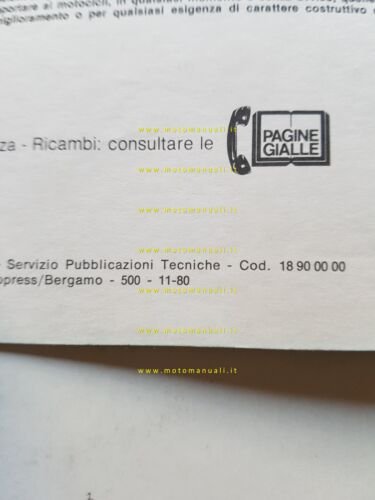 Moto Guzzi V1000 G5 1980 manuale uso manutenzione libretto italiano …