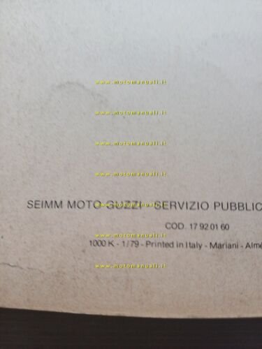 Moto Guzzi V1000 SP - G5 1979 manuale officina italiano …