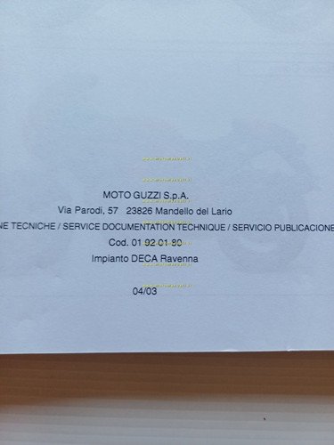 Moto Guzzi V11 Sport Le Mans-Ballabio-Rosso 2003 AGGIORNAMENTO manuale officina