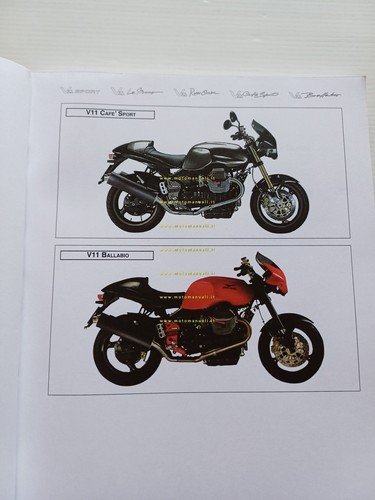 Moto Guzzi V11 Sport Le Mans-Ballabio-Rosso 2003 AGGIORNAMENTO manuale officina