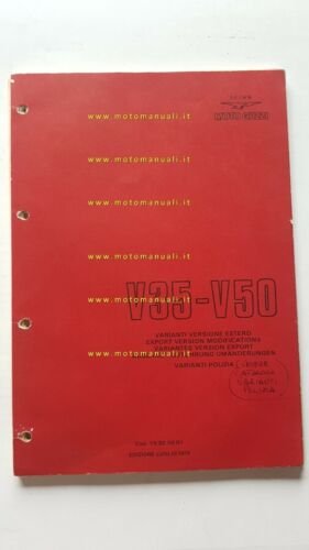 Moto Guzzi V35 -V50 1978 catalogo ricambi versioni Estero Export …