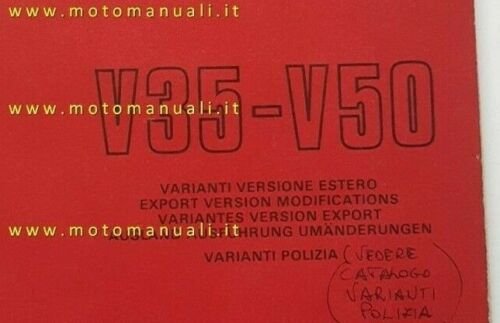 Moto Guzzi V35 -V50 1978 catalogo ricambi versioni Estero Export …
