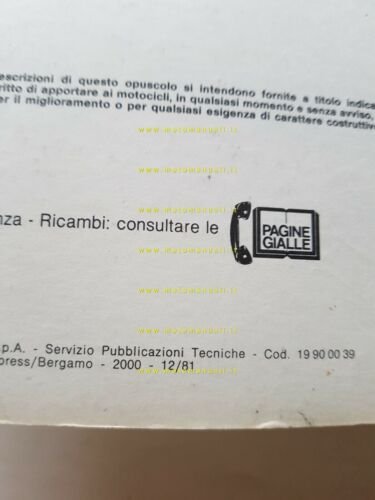 Moto Guzzi V35 Imola 350 1981 manuale uso libretto originale …