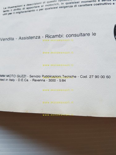 Moto Guzzi V35 Imola II- V50 Monza II- V65 Lario …