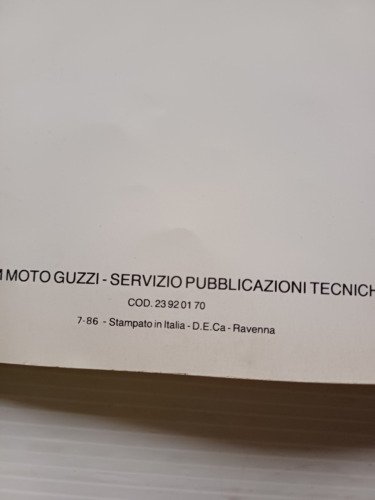 Moto Guzzi V35-V65 Florida 1985 Varianti Manuale Officina V35-50-65 originale