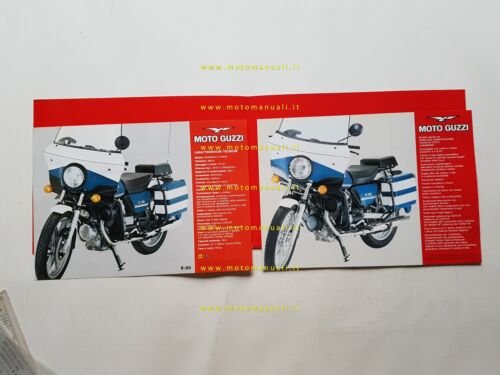 Moto Guzzi V50 Polizia modelli 1985-86 portfolio depliant originale italiano