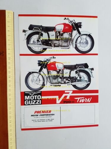 Moto Guzzi V7 700 1967 depliant USA originale testo inglese