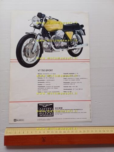 Moto Guzzi V7 Sport 750 1972 depliant italiano originale brochure