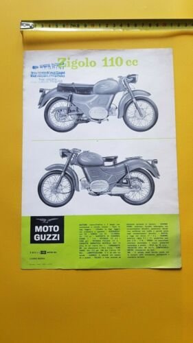 Moto Guzzi Zigolo 110 1963 depliant originale motorcycle brochure prospekt