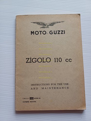 Moto Guzzi Zigolo 110 1964 manuale uso manutenzione originale TESTO …
