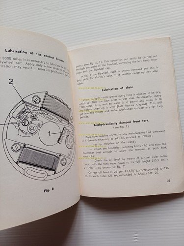 Moto Guzzi Zigolo 110 1964 manuale uso manutenzione originale TESTO …