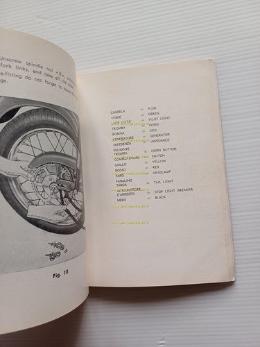 Moto Guzzi Zigolo 110 1964 manuale uso manutenzione originale TESTO …