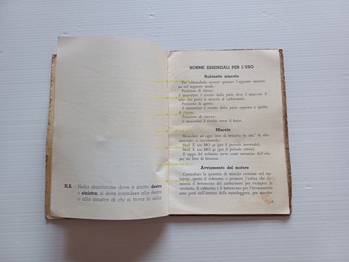 Moto Guzzi Zigolo 98 1953 manuale uso manutenzione italiano originale