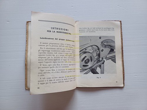 Moto Guzzi Zigolo 98 1953 manuale uso manutenzione italiano originale