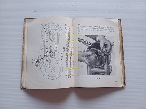 Moto Guzzi Zigolo 98 1953 manuale uso manutenzione italiano originale