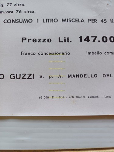 MOTO GUZZI Zigolo 98 1956 depliant originale italiano