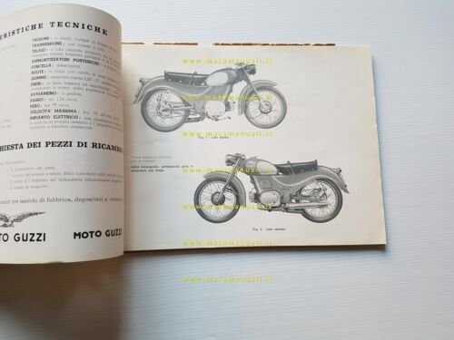 Moto Guzzi Zigolo 98 1957 catalogo ricambi originale