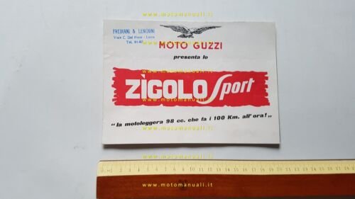 MOTO GUZZI Zigolo 98 Sport 1954 PROTOTIPO depliant originale ITALIANO