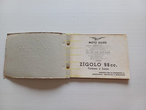 Moto Guzzi ZIGOLO 98 Turismo - 98 Lusso 1956 manuale …
