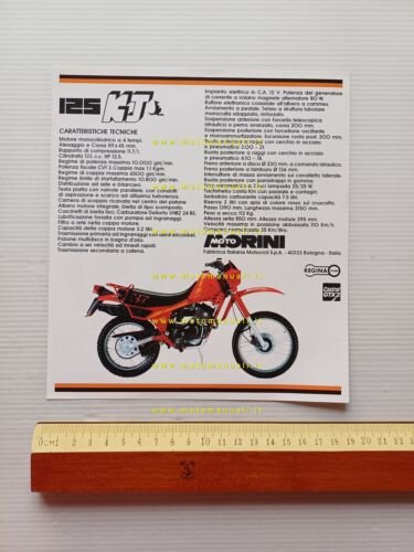 MOTO MORINI 125 KJ 1982 enduro depliant originale genuine motorcycle …