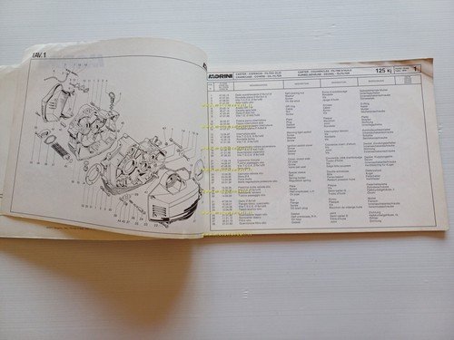 Moto Morini 125 KJ Enduro CATALOGO RICAMBI originale Spare Parts …