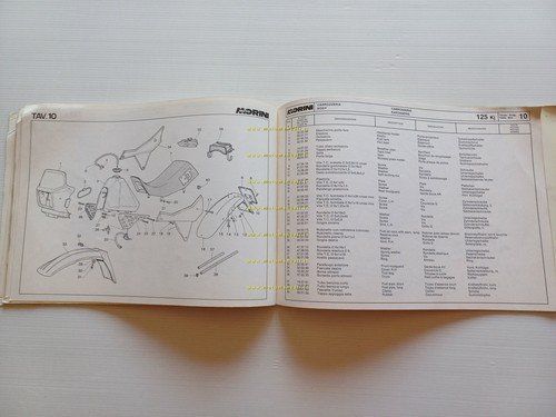 Moto Morini 125 KJ Enduro CATALOGO RICAMBI originale Spare Parts …