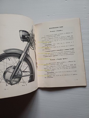 Moto Morini 175 Tresette Sprint-Tresette manuale uso manutenzione originale