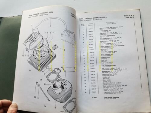Moto Morini 250 H 1977 catalogo ricambi ORIGINALE spare parts …