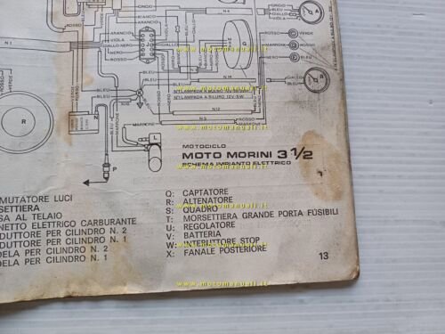 Moto Morini 350 turismo 1973 manuale uso manuatenzione originale