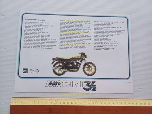 MOTO MORINI 350 Turismo 1982 depliant italiano originale