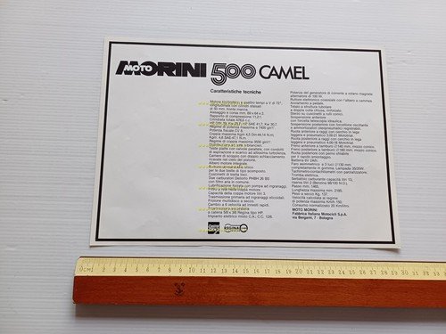 Moto Morini Camel 500 1° serie 1981 depliant italiano originale