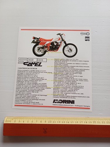 MOTO MORINI Camel 500 1984 enduro depliant ITALIANO originale