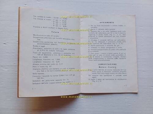 Moto Morini Corsaro 125 1a Serie manuale uso manutenzione originale
