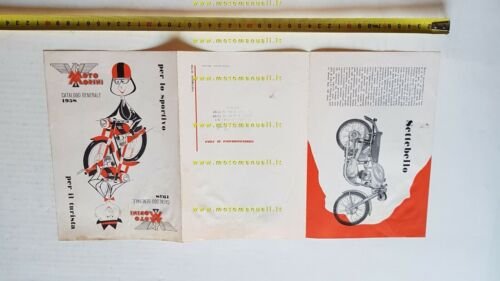 Moto Morini gamma produzione modelli 1958 depliant originale moto brochure
