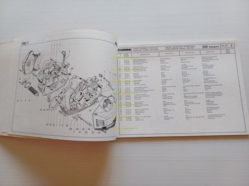 Moto Morini Kanguro 350 1a serie catalogo ricambi originale spare …
