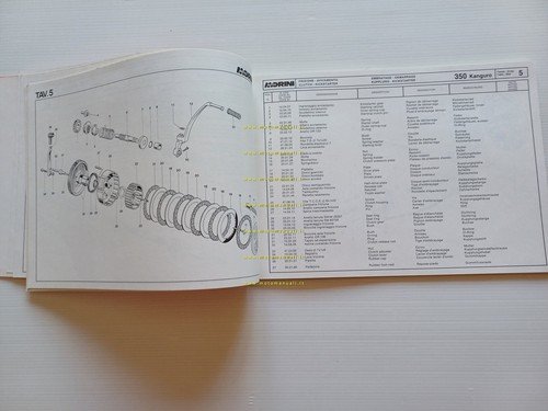 Moto Morini Kanguro 350 1a serie catalogo ricambi originale spare …