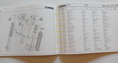 Moto Morini Kanguro 350 1a serie catalogo ricambi originale spare …