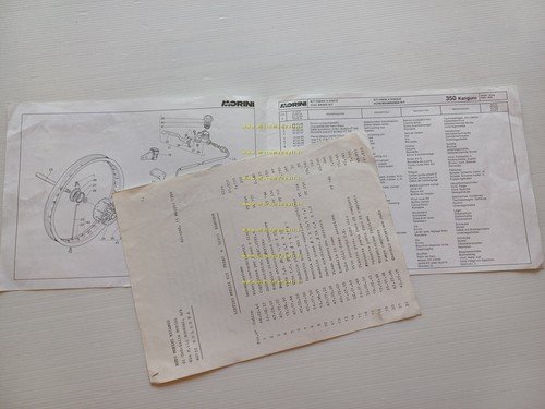 Moto Morini Kanguro 350 1a serie catalogo ricambi originale spare …