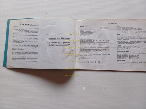 Moto Morini Kanguro 350 2a Serie manuale uso manutenzione libretto …