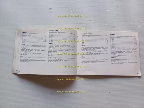 Moto Morini New York 501-350 1988 VARIANTI manuale uso Excalibur …